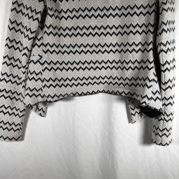 Maurices Cardigan Women's Small White Black Print Open Front Long Sleeve - Picture 9 of 9